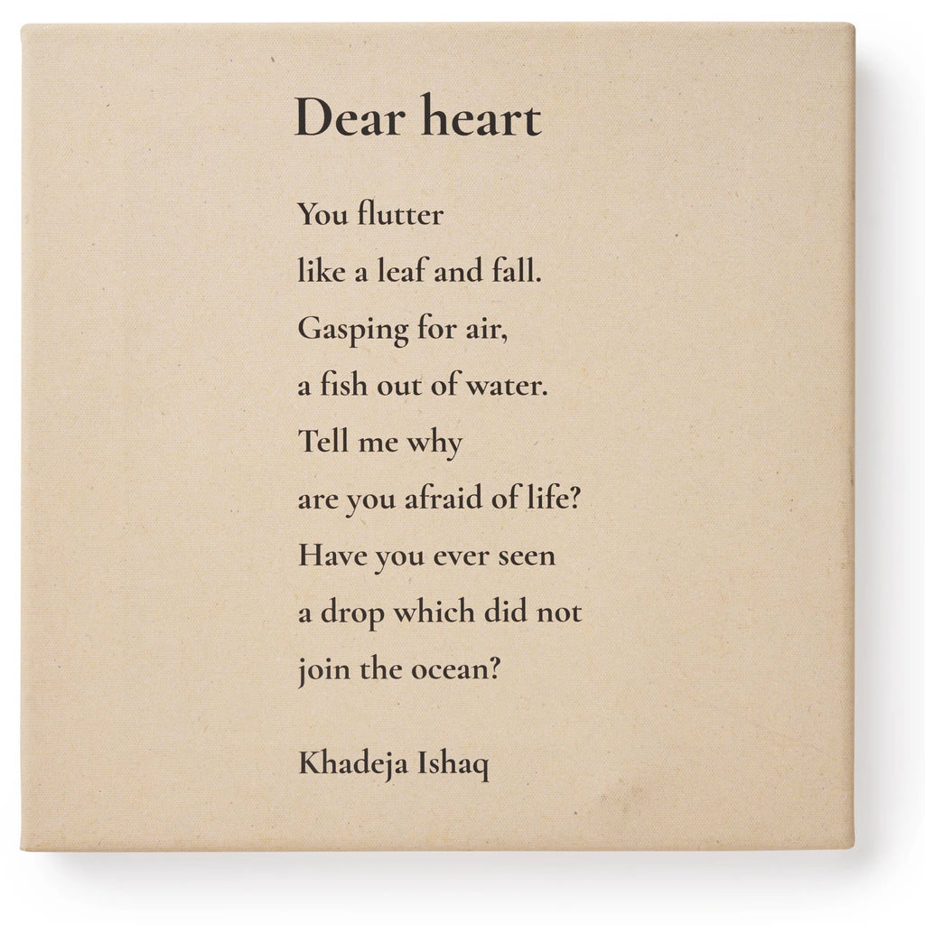 Dear Heart Poetry Canvas