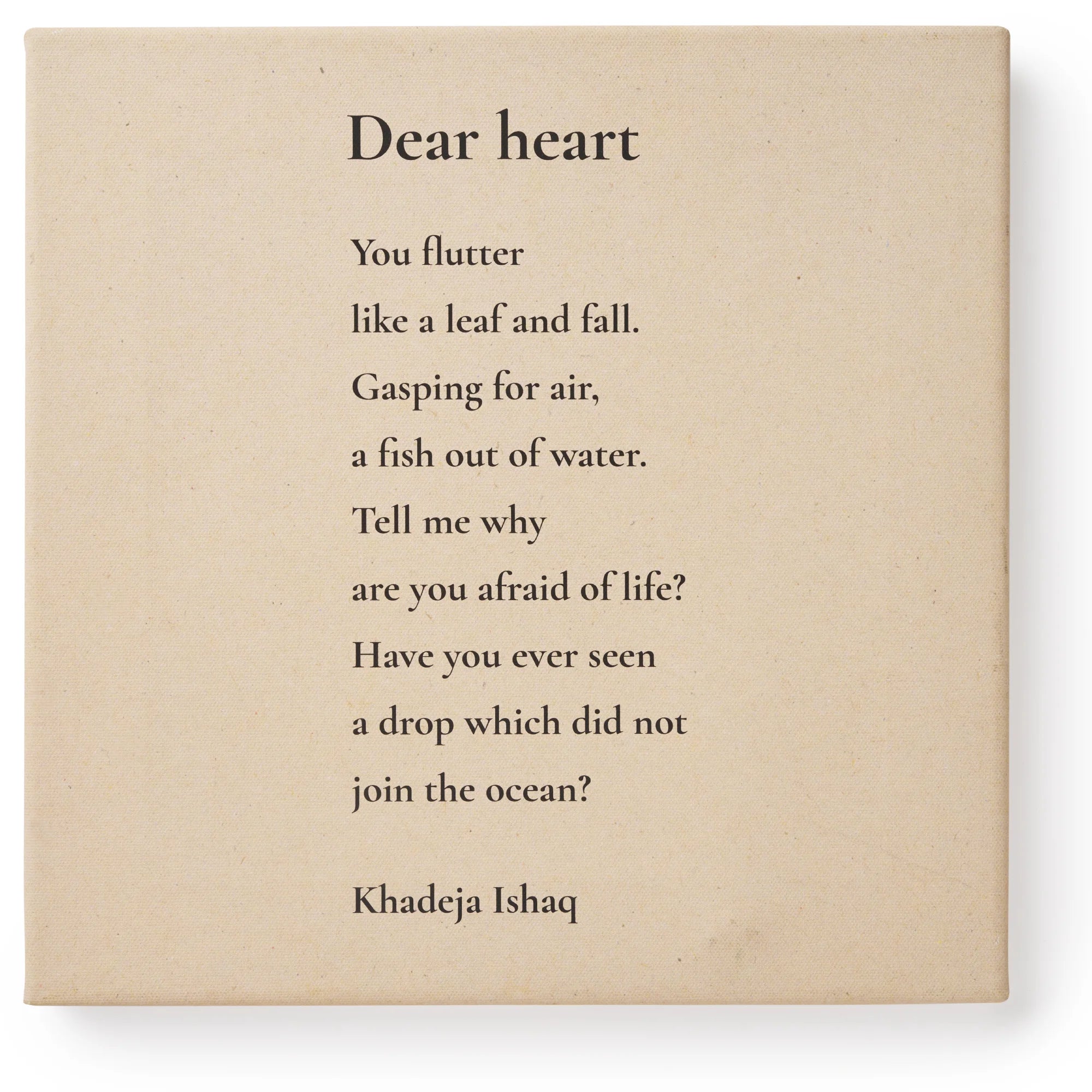 Dear Heart Poetry Canvas