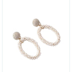 Bead oval earrings