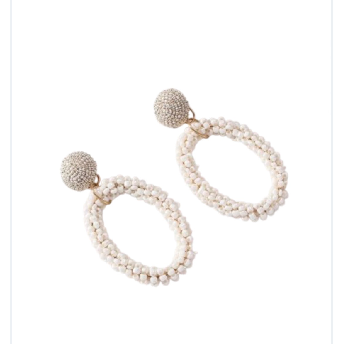 Bead oval earrings