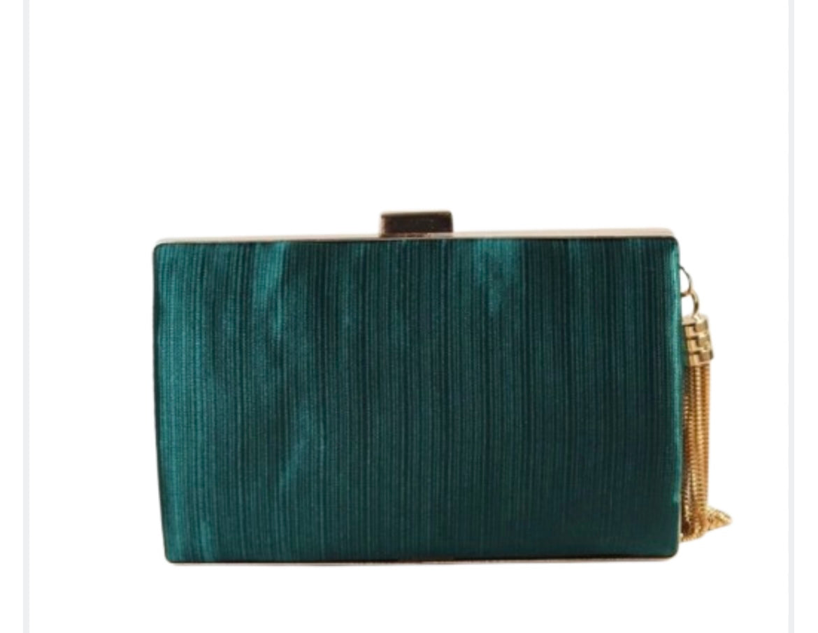 Emerald green clutch