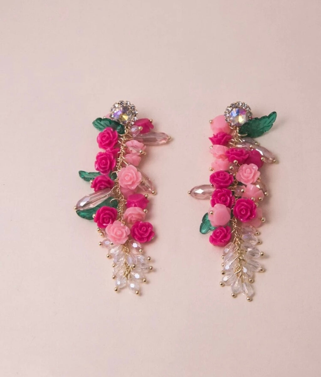 Flower decor earrings