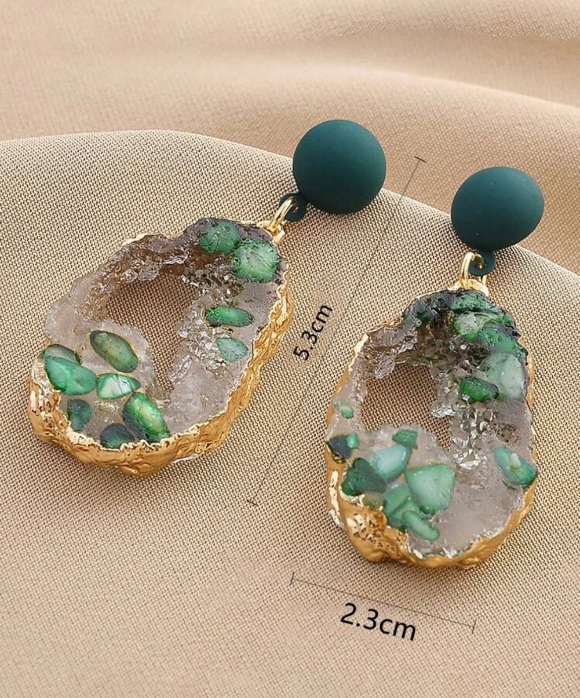 Green Resin earrings