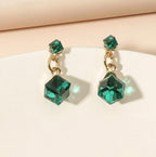 Green drop earrings