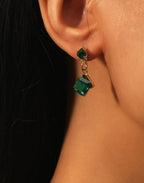 Green drop earrings