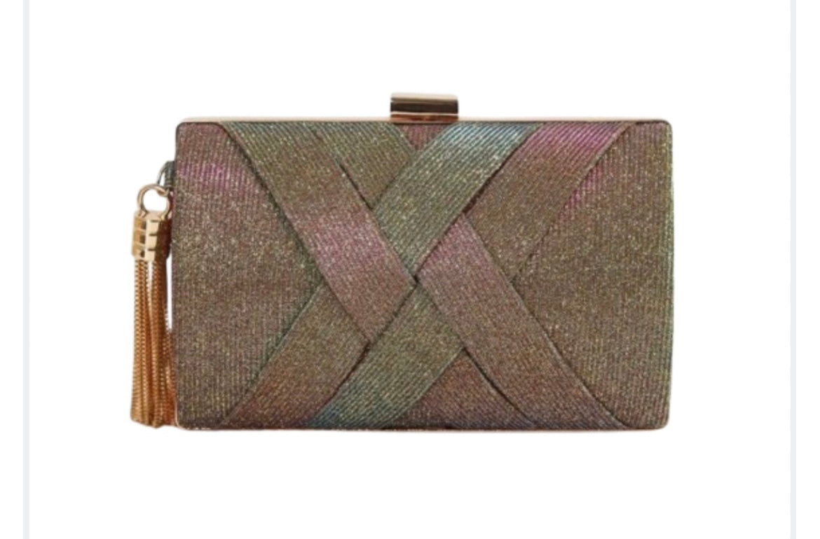 Multicolour clutch bag