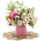 White and pink artifical flowers – “Thank you”